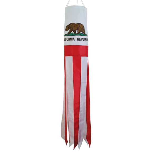 In the Breeze 5130 — 40-inch California Windsock - California State Flag Hanging Decoration - Colorful Outdoor Décor