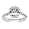 thumbnail image 5 of Solid 14k White Gold Round Halo Diamond Side-Stones with CZ Cubic Zirconia Center Stone Engagement Ring Size 9, 5 of 8
