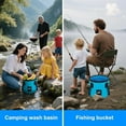 thumbnail image 3 of Collapsible Bucket with Handle, Multifunctional Foldable Water Container, Portable Outdoor Travel Foldable Water Bucket for Camping Hiking Fishing Car Washing, 3 of 9