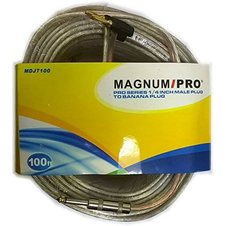 MAGNUM PRO MDJ7100 PRO Series 100 ft 1/4 Inch Male Plug to Banana Plug Cable