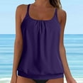 thumbnail image 3 of Zhden Tankini Tops for Women Tummy Control Blouson Tankini Top Women Swimwear Top Only（Purple,M）, 3 of 6
