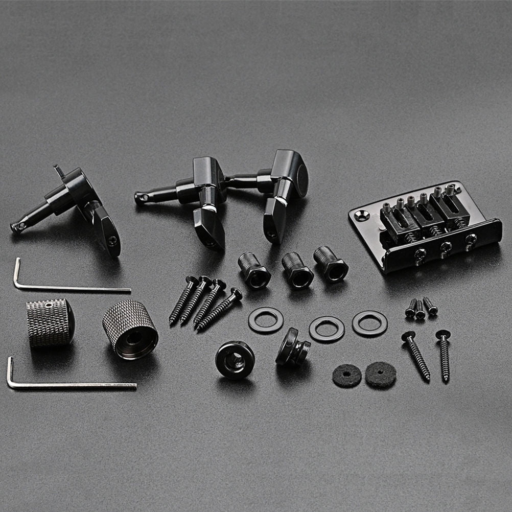 OUNONA 1Set Guitar Luthier Accessory Kit for 3 String Guitars with Metal Control Knob and Strap Locks