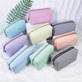 thumbnail image 2 of Bolsas de cosméticos for mujer, bolsa de cosméticos Seersucker, neceser de viaje, bolsa de maquillaje a rayas, organizador estético, bolsa de almacenamiento, 2 of 5