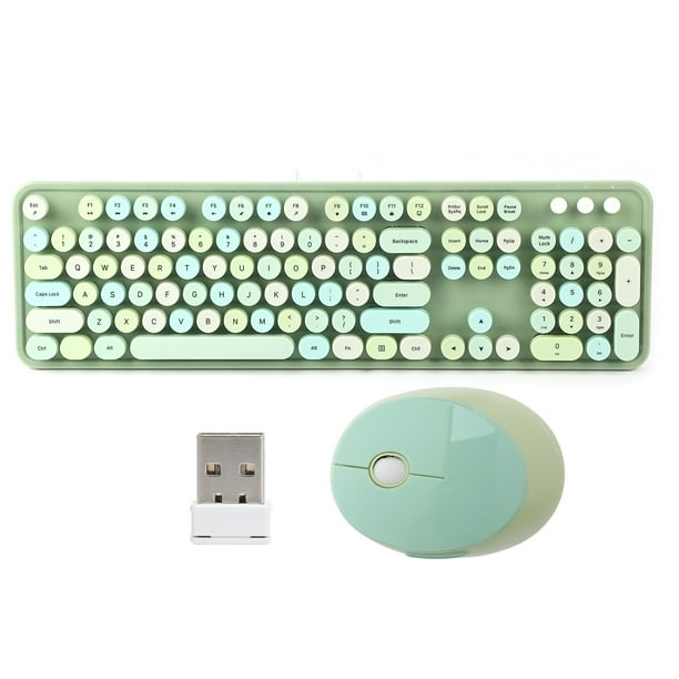Juego de teclado y mouse inalámbricos Sincero 104 teclas Color verde mixto