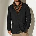 thumbnail image 2 of WTOBBY Men's Long Work Jacket with Spliced Button Pockets, Solid Color Casual Coat for Outdoor and Everyday Use with Modern Style,Black L, 2 of 4