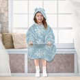 thumbnail image 7 of FORMRS Wearable Blanket Hoodie with Sleeves for Kids Cozy Flannel Sweatshirt, Gray Snowflake, 7 of 7