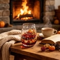 thumbnail image 4 of Fall Glassware Stemless Glasses with 2D Print Pumpkin Maple Leaves Drinking Glasses for Halloween Parties, Thanksgiving Party Home Kitchen Decorations Gifts, 4 of 6