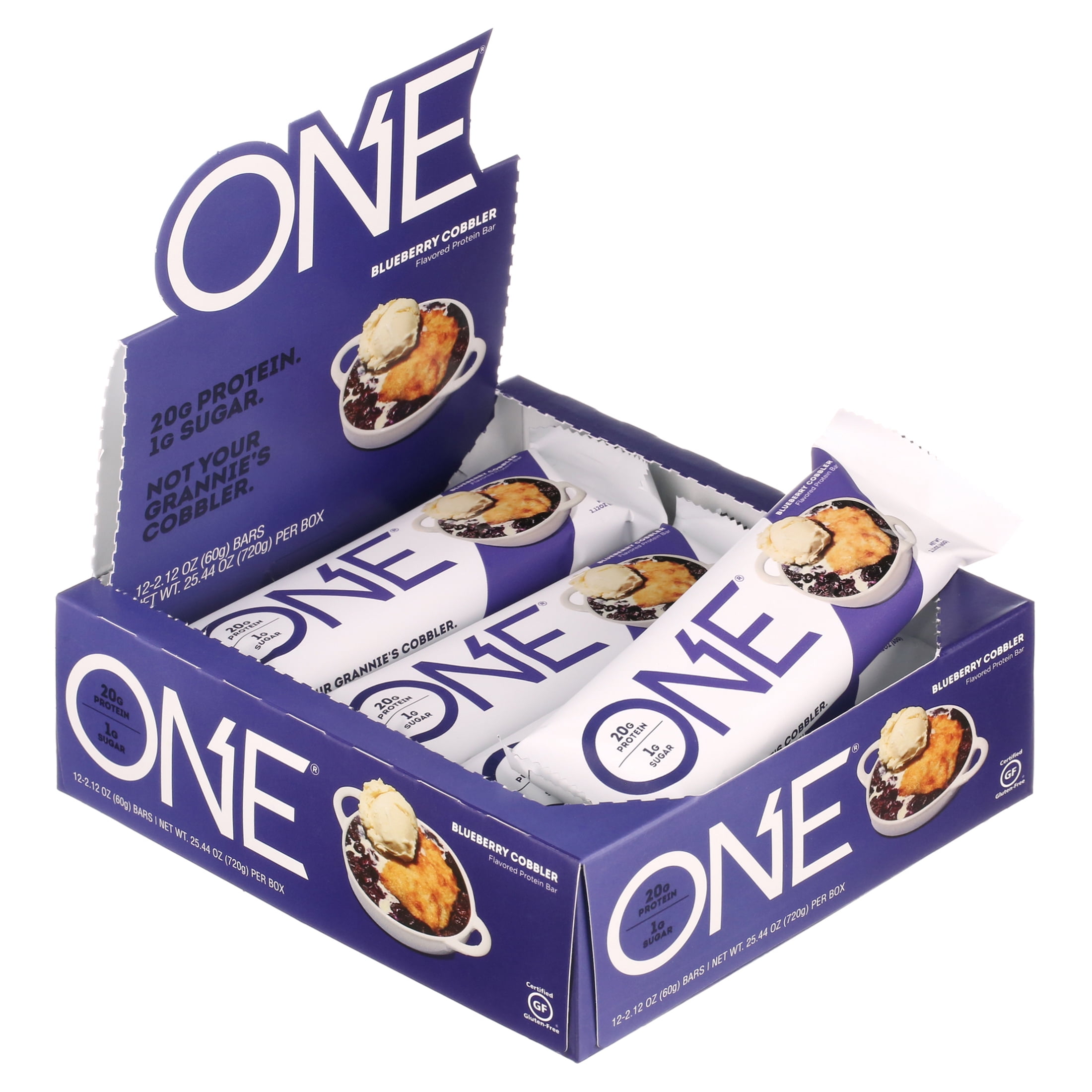 ONE Brands Protein Supplement Bar, Blueberry Cobbler, 20g Protein, 12 Count