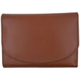 thumbnail image 6 of Women's Genuine Leather Compact Double ID Windows Credit Card Holder Wallet With Zippered Pocket by Moga (Tan), 6 of 6