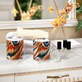 thumbnail image 4 of Yayeee 2 Pack Qtip Holder Bathroom Cotton Swab Canister with Lid Clear Dispenser Set, Beige Abstract Wavy, 4 of 6