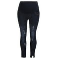 thumbnail image 2 of SGFCWSX Women Maternity Jeans, High Waist Stretchy Comfortable Baggy Lounge Pregnancy Pants Dark Blue XXL, 2 of 4