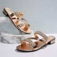 thumbnail image 6 of Wensltd Women's Sandals Trendy Block Heel Low Heel Sandals Comfortable Lightweight for Spring Summer Beach Outdoor Casual Sandals Rose Gold, 6 of 9