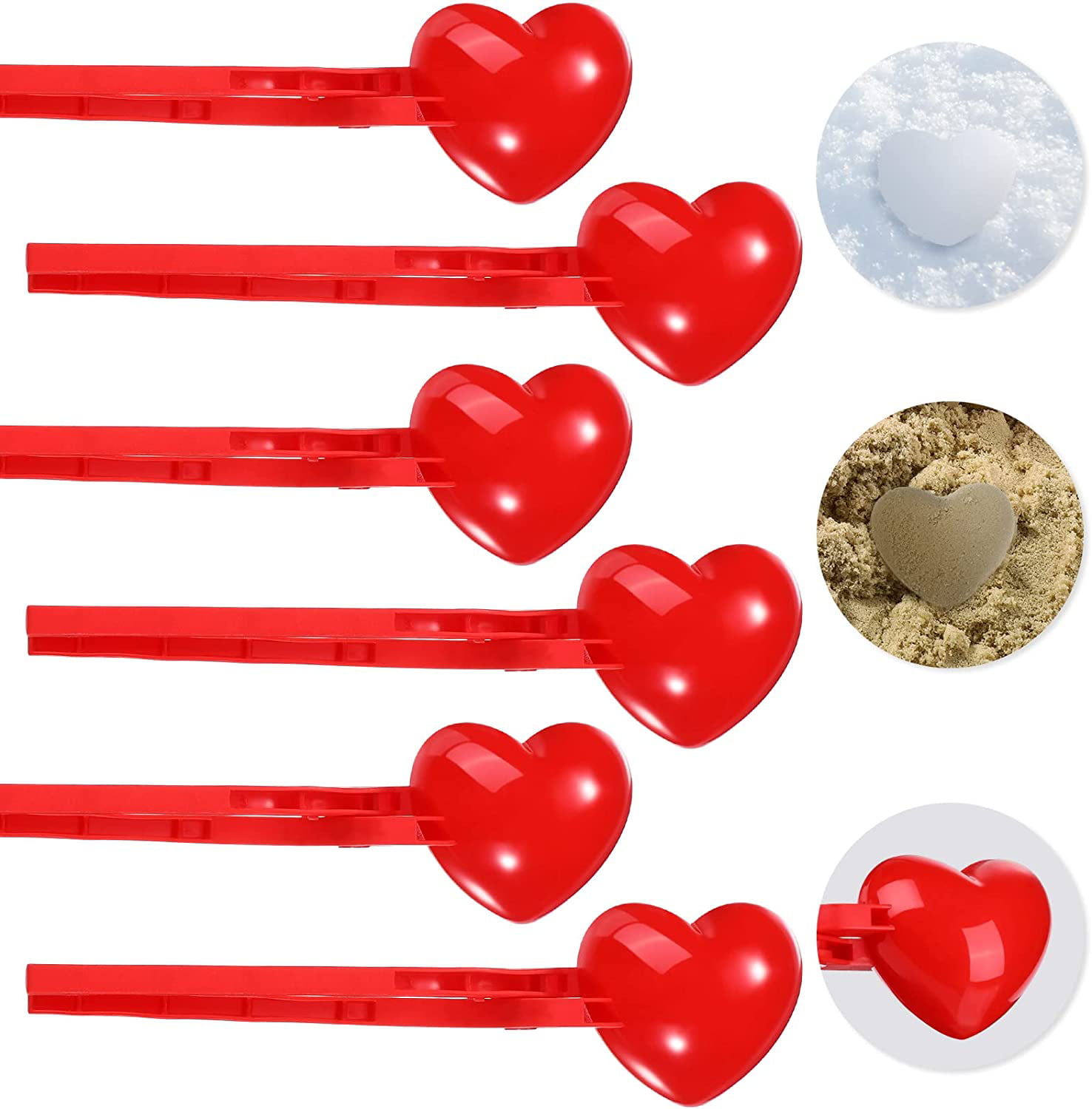 Snowball Maker Tool with Handle Love Heart Snowball Maker Tool for Kids and Adults Snowballs Maker Heart Shape Fun Winter Outdoor Activities and More 