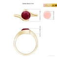 thumbnail image 5 of ANGARA Natural Semi Bezel-Set Solitaire Round 2.1 ct Ruby Bypass Ring in 14K Yellow Gold for Women (Size-8mm) | July Birthstone, Birthday, Anniversary, Jewelry Gift for Women | Natural Ruby Ring, 5 of 10