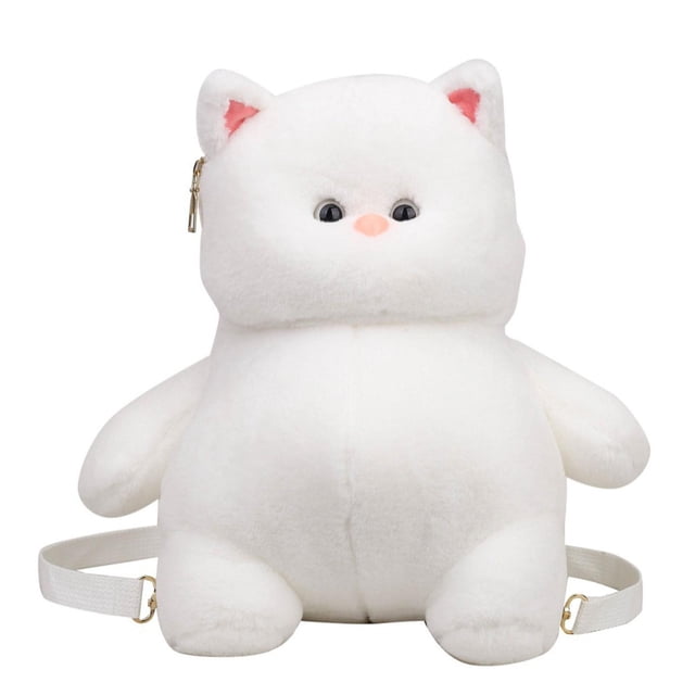 Mochila de peluche de , bolsa de hombro para mujeres, niñas y niños, para ir de compras o fiestas. Blanco