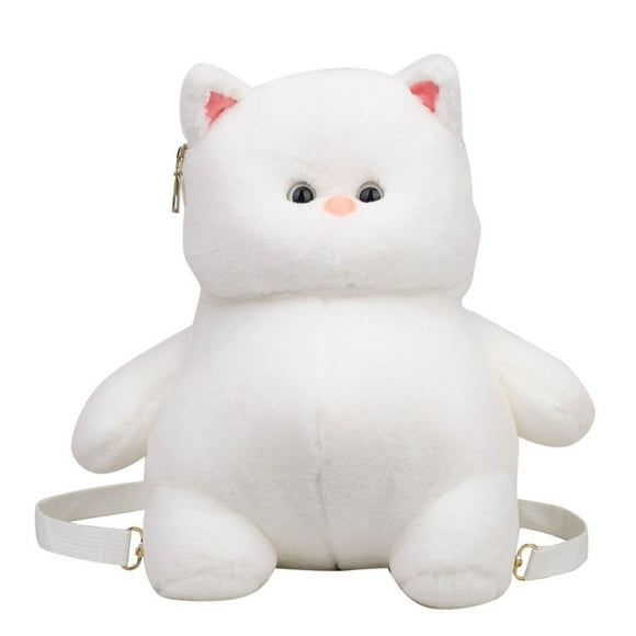 Mochila de peluche de , bolsa de hombro para mujeres, niñas y niños, para ir de compras o fiestas. Blanco