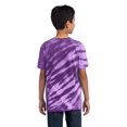 thumbnail image 2 of Port & Company Youth Essential Tiger Stripe Tie-Dye Tee. Purple. XS., 2 of 2