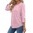 thumbnail image 2 of Fantaslook Womens Tops 3/4 Sleeve with Buttons Dressy Casual Blouses Summer Shirts Beach Vacation Trendy Clothes, 2 of 8