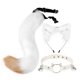 thumbnail image 1 of Diadema con orejas de gato y cola larga para disfraz de Halloween Blanco, 1 of 7