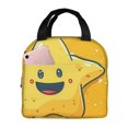 thumbnail image 1 of Fotbe Happy Cartoon Star Bolsa Térmica con Estampado y Forro de Aluminio Grueso Bolsa de Almuerzo con Bolsillo Frontal para Hombres y Mujeres, Ideal para Trabajo, Escuela, 1 of 8
