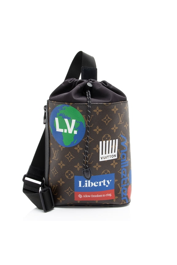 Pre-Owned Louis Vuitton Limited Edition Monogram Canvas Logo Story Sling Bag