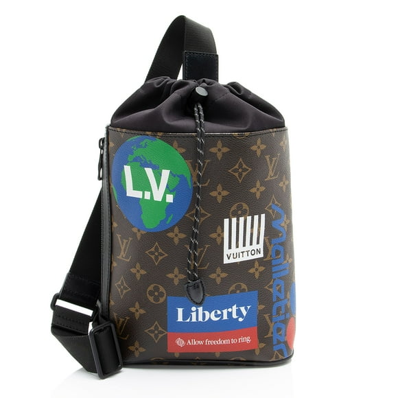 Pre-Owned Louis Vuitton Limited Edition Monogram Canvas Logo Story Sling Bag