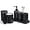 Matte Black, variant on Bathroom accessories set, toothbrush holder set includes soap dispenser, vanity tray, glass, cotton swab holder, modern bathroom organizer