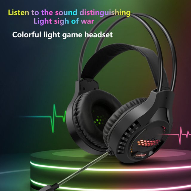 Gwong Electrónica ARQUIDAD AK3 AURICULAR AURICULAR LUMINOUS RGB EFECTO LIGHTE SOBRE EL AURICANTE DE GAMINJO ESTÉREO CON MICO PARA EL GAMER