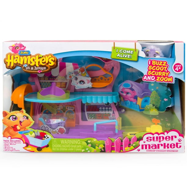 hamsters in a house track set