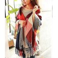 thumbnail image 5 of Women's Fashion Long Shawl Big Grid Winter Warm Lattice Large Scarf Red Blue, 5 of 5
