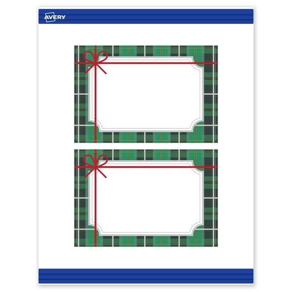Avery Postcards, 4" x 6", Silver-Green Plaid, Matte, 20ct