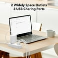 thumbnail image 5 of BN-LINK Flat Plug Power Strip with 2 AC Outlets, 2 USB A and 1 USB C Ports(5V,2.4A), 6 Feet Extension Cord, Compact Nightstand Desktop Charging Station for Travel, Dorm, Cruise Ship, ETL & FCC Listed, 5 of 6