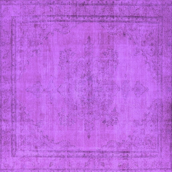 Ahgly Company Indoor Square Oriental Purple Industrial Area Rugs, 8' Square