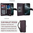 thumbnail image 4 of For Samsung Galaxy S25 Ultra 5G 6.9" Wallet Case Leather Magnetic Flip Cover with Card Slots, RFID Blocking, Kickstand, Anti-Drop TPU & Detachable Wrist Strap,Dark Purple,For Galaxy S25 Ultra 5G, 4 of 8