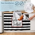 thumbnail image 5 of Hello Football Cabinet Curtains for Kitchen 35"W x 35"L, Watercolor Black White Strips Sport Laundry Sink Cabinets Magic Tape Short Curtain Privacy Panel for Bathroom Vanity Cabinets, 5 of 9