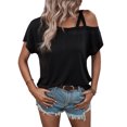 thumbnail image 1 of Tops de manga corta con hombros descubiertos para mujer,Tops casuales de manga corta con hombros descubiertos para mujer Camisas de blusa con hombros descubiertos de verano para mujer Las mejores en su clase, 1 of 6