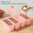 thumbnail image 3 of TINANA Silicone Freezer Tray with Lid 2 Pack, 1 Cup Freezing Food Molds, Make Perfect Soups, Extra Large Ice Cubes for Meal Prep, Sauces, Soups, Stews, Broths, Oven and Dishwasher Safe-Pink, 3 of 7