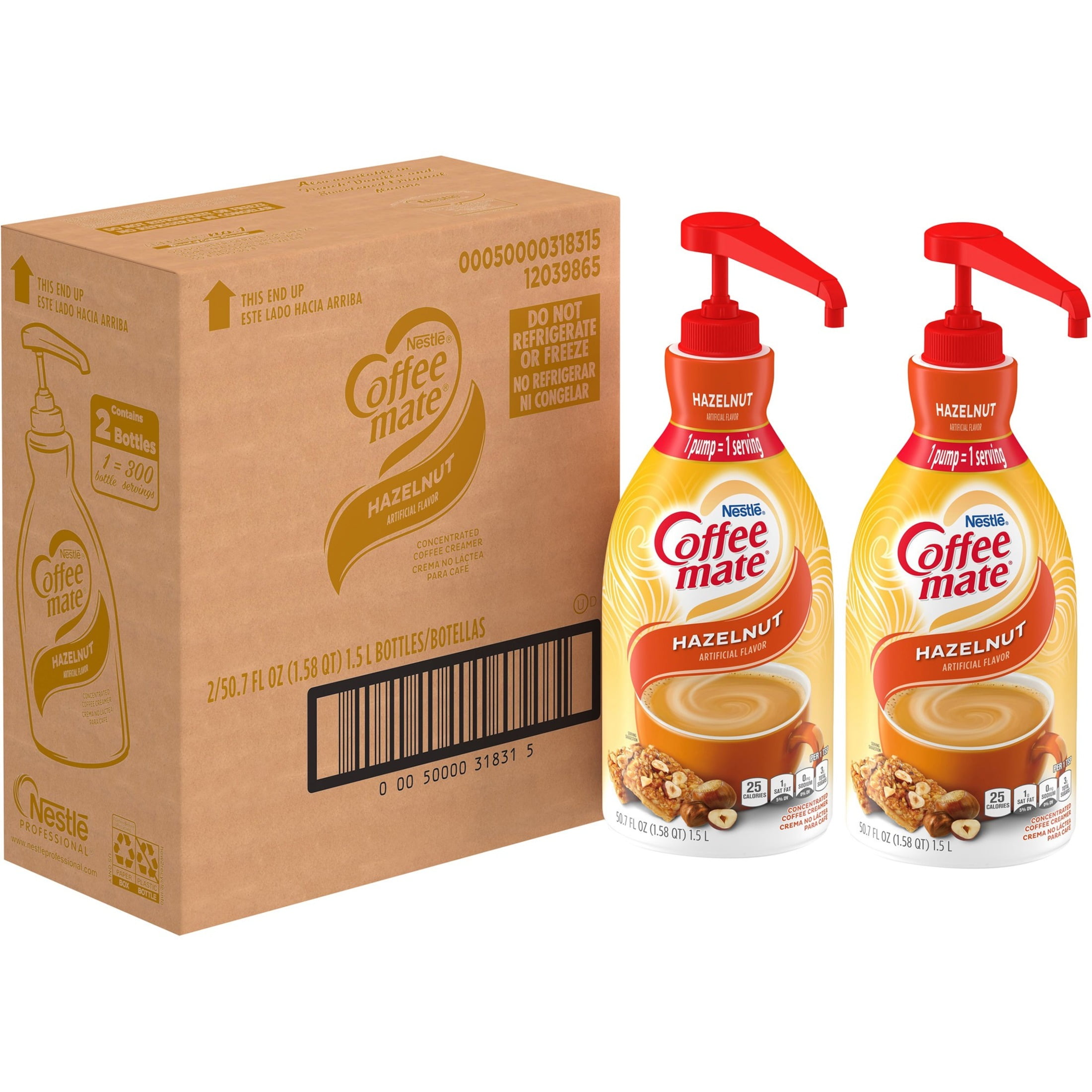 CoffeeMate Hazelnut Creamer (w/ Pump Bottle), 50.7 Fl Oz