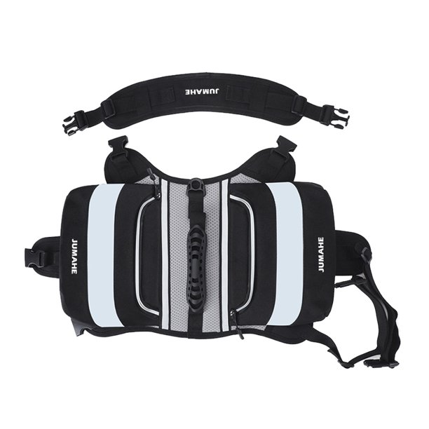 Mochila con arnés para perros, bolsa de aperitivos para mascotas de tela Oxford, transpirable para perros medianos y grandes Hugtrwg Para estrenar