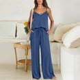 thumbnail image 2 of Jxximdong Pajamas for Women SetSummer 2 Piece Sets Casual Sleeveless Top Long Pants Suits Blue Loungewear XL, 2 of 9