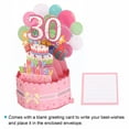 thumbnail image 3 of Tarjeta de Cumpleaños 30 de Uxcell, Tarjeta de Cumpleaños Pop-Out con Tarjeta de Felicitación y Sobre para Regalo de Mujeres y Niñas en Rosa, 3 of 6