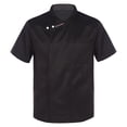 thumbnail image 1 of TiaoBug Unisex Short Sleeve Chef Jacket Coat Cooking Uniform Work Wear for Caterers Baking Kitchen Hotel Black 4XL, 1 of 7