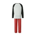 thumbnail image 5 of Matching Family Christm Pajam Letter Elk Tops + Plaid Pants Sleepsuit Sleepwear, 5 of 10