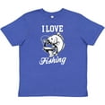 thumbnail image 3 of Inktastic I Love Fishing with Fish Illustration with White Text Youth T-Shirt, 3 of 5