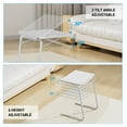 thumbnail image 5 of CHITOOMA TV Tray with Cup Holders, Portable C-Shaped Side Dinner Tray Table, Adjustable 6 Heights & 3 Tilt Angle for Living Room, Bedroom, White, 5 of 9