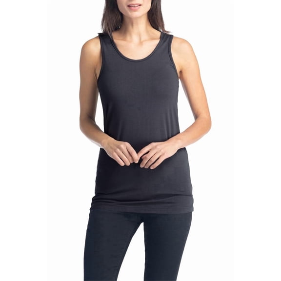 Fishers Finery Womens Essential Ecofabric Jersey Casual Yoga Tank - New Fabric (Black, L)