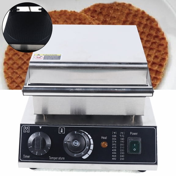 Commercial Electric Dutch Stroopwafels Baker Maker Machine Nonstick 1750W 110V