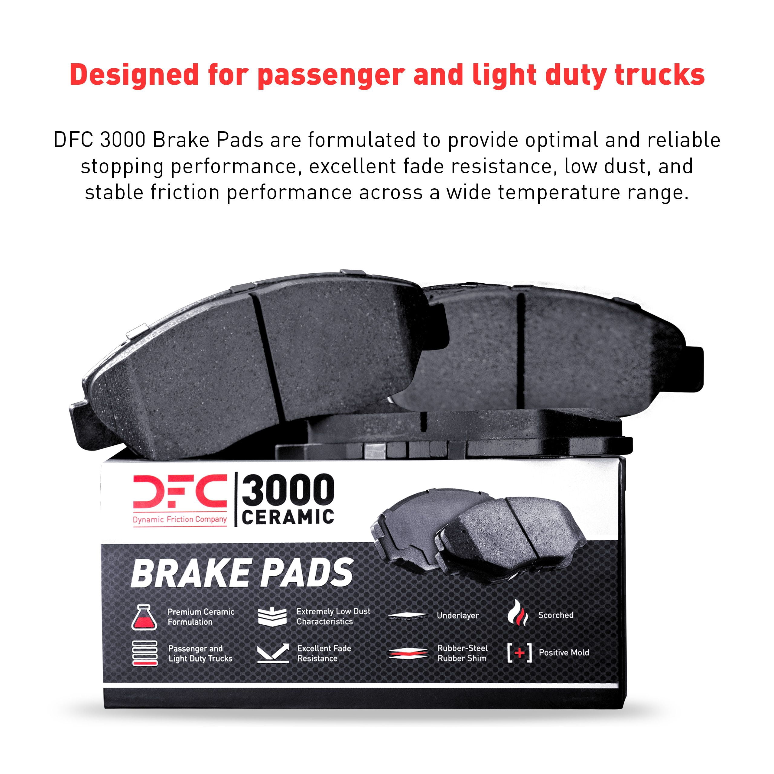 Dynamic Friction Company Rear Brake Rotors-Drilled and Slotted-Black with 3000 Series Ceramic Brake Pads includes Hardware 8312-54207 Fits select: 2012-2014 FORD F150