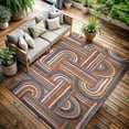 thumbnail image 5 of CAMILSON Spring Geometric Arch Striped Easy-Cleaning Non-Shedding Washable Outdoor Indoor Area Rug Orange 9x12, 5 of 8