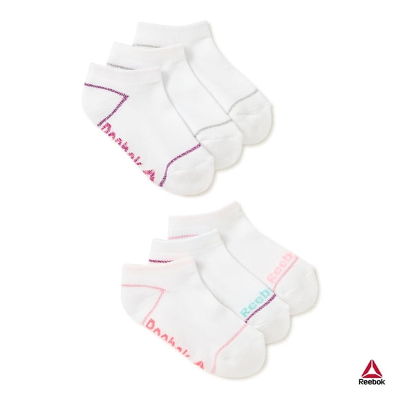 Reebok Girls Pros Series Low Cut Socks, 6-Pack